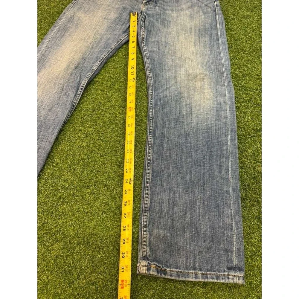 Levi's 505 Straight Leg Jeans Men 34x32 Blue Denim Light Wash Streetwear Zip Fly